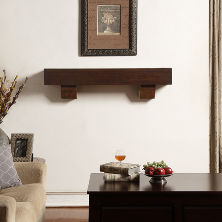 DULUTH FORGE 48In. Fireplace Shelf Mantel With Corbel Option Included - Chocola DFSM48-CH